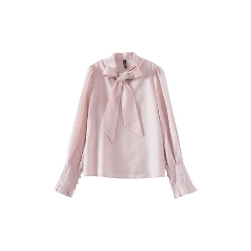 OUNIXUE Chiffon Shirts Women's Pink