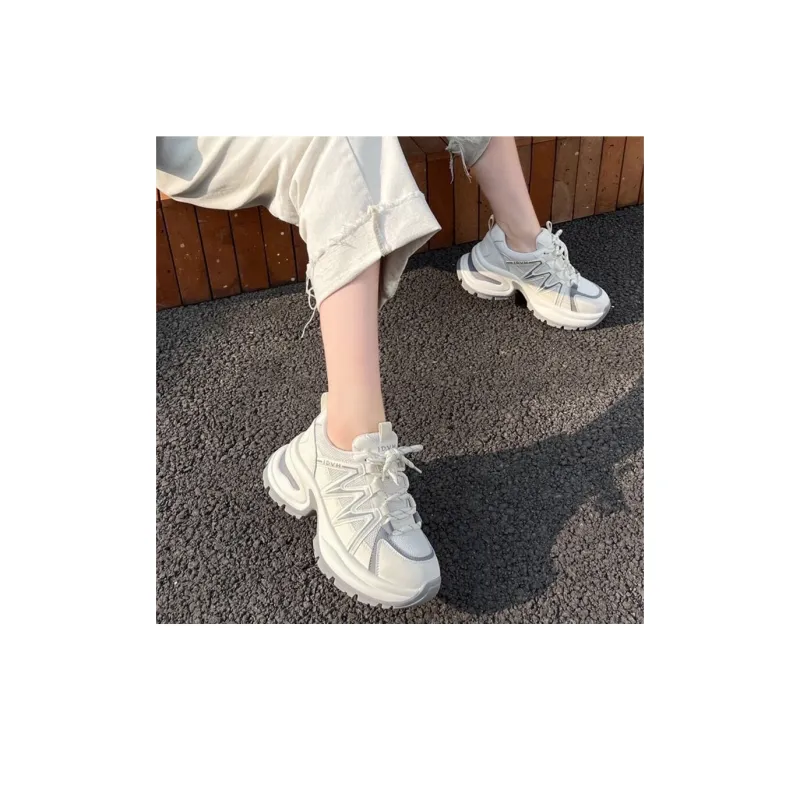 LIANGHUO Cushioning Anti Slip Wear Resistant Breathable Impact Resistant Low Top Chunky Sneakers Women's-5