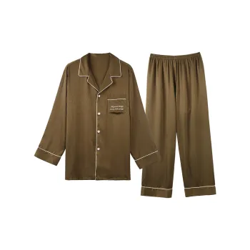 IIZZINI Pajama Set Men's Coffee Fishtail Thread