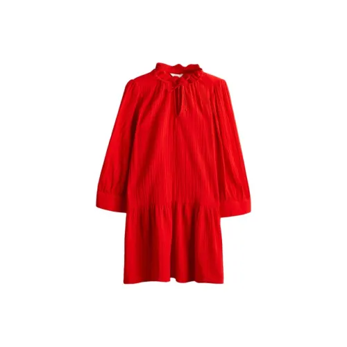 H&M Long-Sleeved Dresses Women's Bright Red