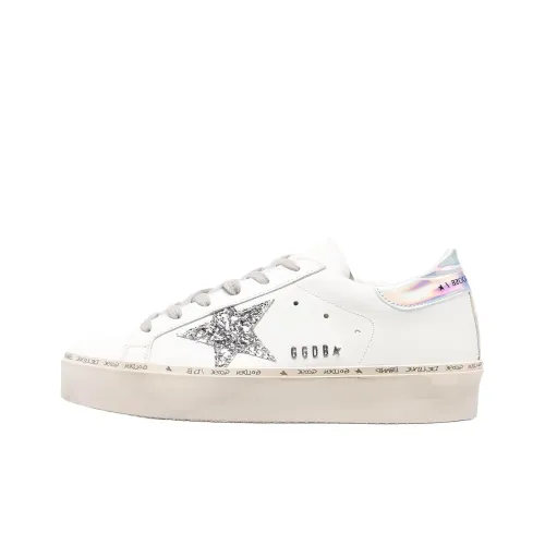 Golden Goose Hi Star White Glitter Star Mirror Heel Women's