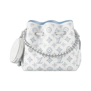 LOUIS VUITTON Bella Calfskin Moonlight Goddess Handbag Women's White & Blue