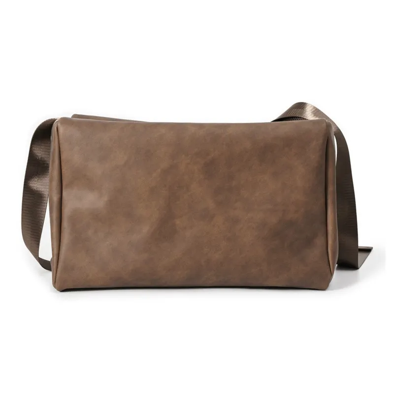 Slazenger Soft PU Leather Cell Phone Pouch Casual Workwear Messenger Bag Crossbody Bag Regular Men's Black Gray Khaki-7