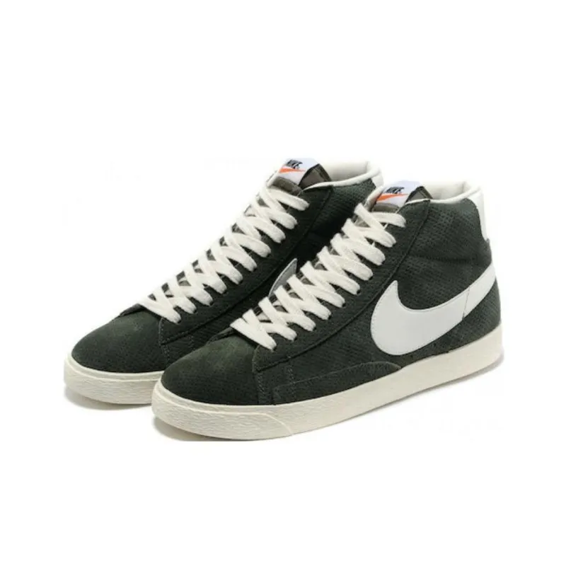 Nike Blazer Mid Anti-Slip Wear-Resistant Mid-Top Skateboard Shoes Men's Dark Green-2