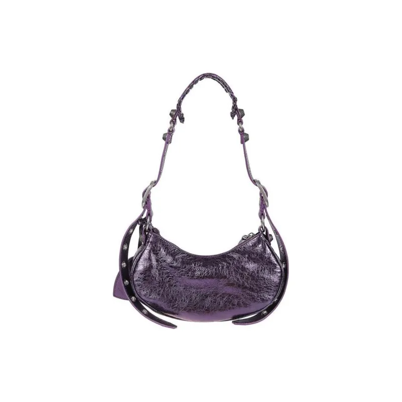 Balenciaga Le Cagole Xs Shoulder Bag Metallized Purple-2