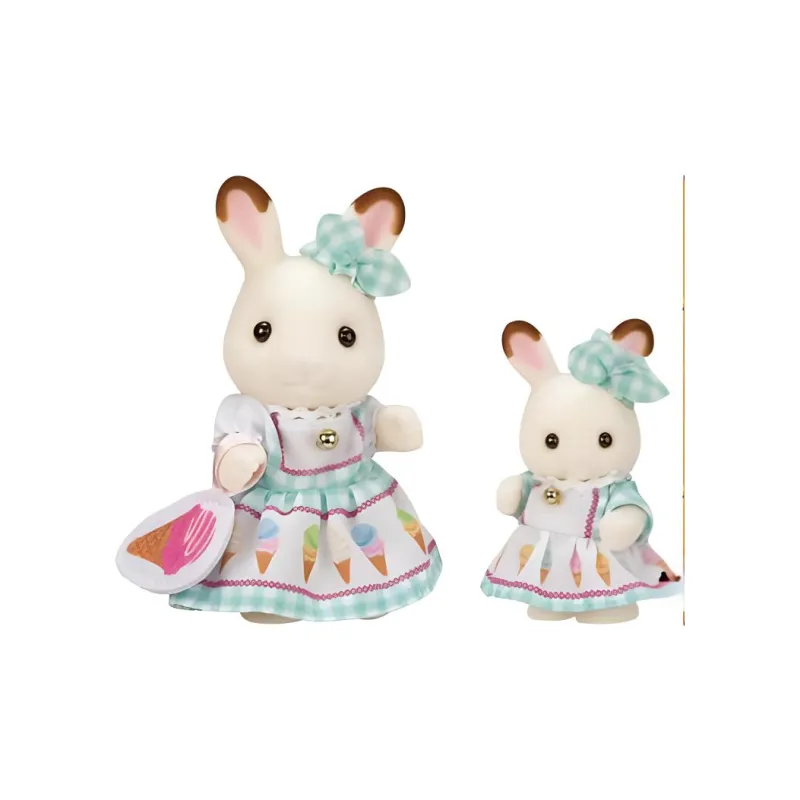 Sylvanian Families Ice Cream Chocolate Rabbit Combination Dolls Plush Doll Small Size Tall-1