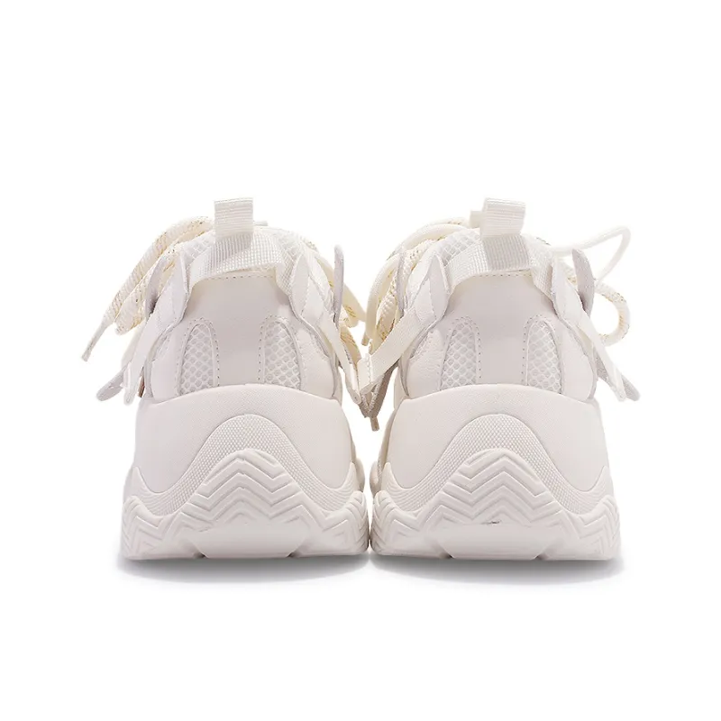 SNXR Anti-Slip Wear-Resistant Waterproof And Breathable Low-Top Chunky Sneakers Women's Beige-55