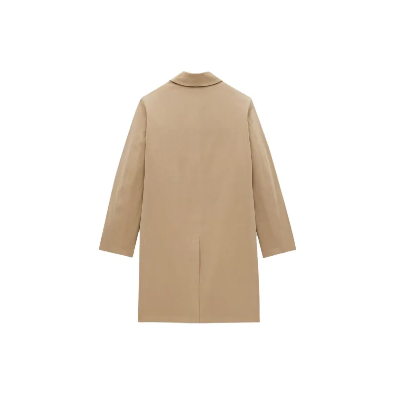 SAINT LAURENT Knee Length Long Sleeved Mackintosh Coat-3