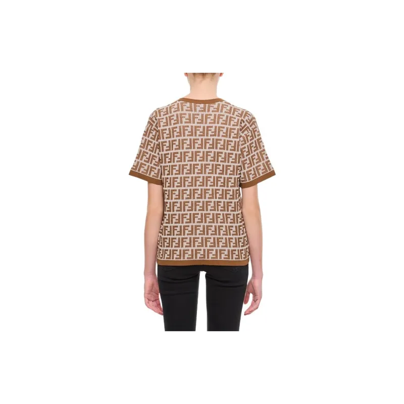 FENDI Ff Jacquard Short Sleeved Jumper-3
