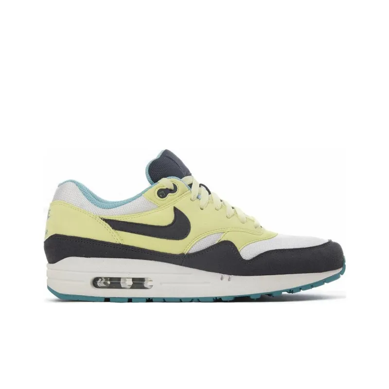 Nike Air Max 1 Anti-Slip Wear-Resistant Low-Top Casual Shoes Women's Yellow Black-1