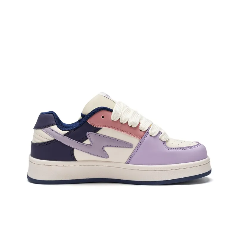 BKAE Slip Resistant Water Resistant And Wear Resistant Low Top Skateboard Shoes Unisex Purple Blue-1