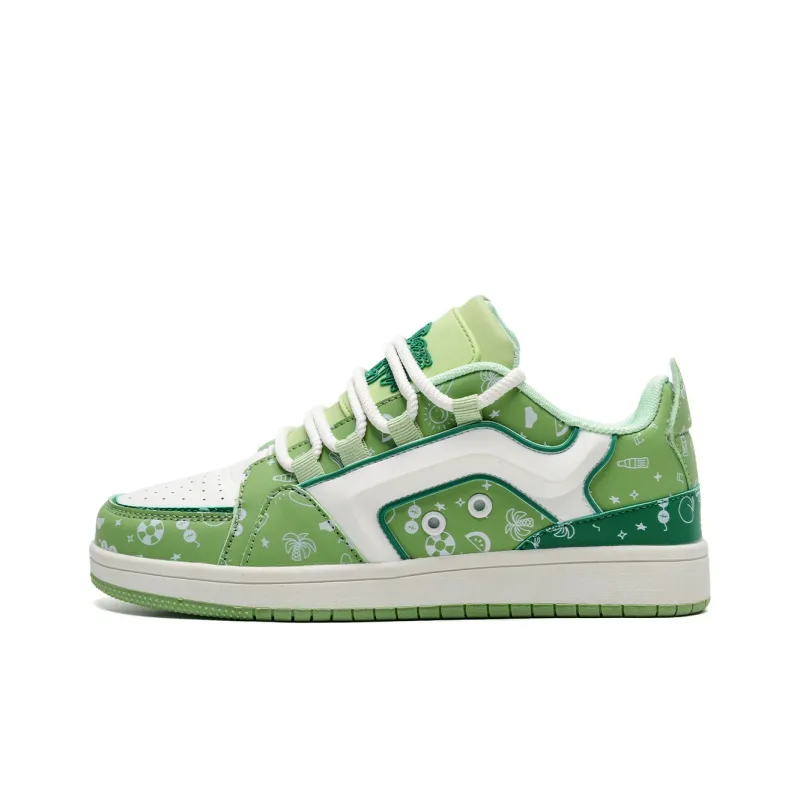 ALI THE FOX Abrasion Resistant Balance Lightweight Low Top Skateboard Shoes Unisex Avocado Green-1