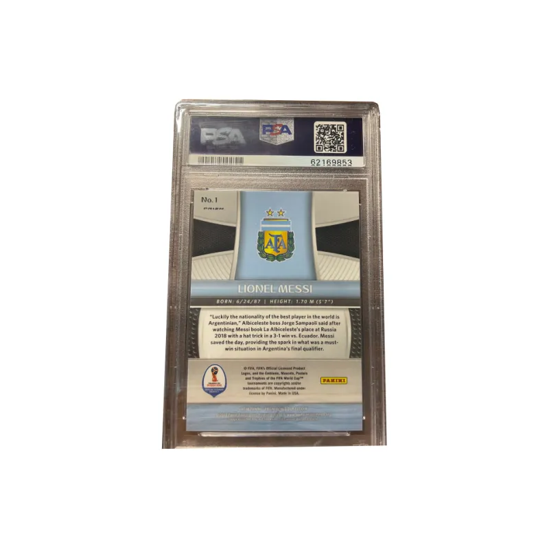 PANINI Messi PSA9 PRIZM Silver 2018 World Cup Lionel Messi Leo Messi Graded Cards 1 Pc-1