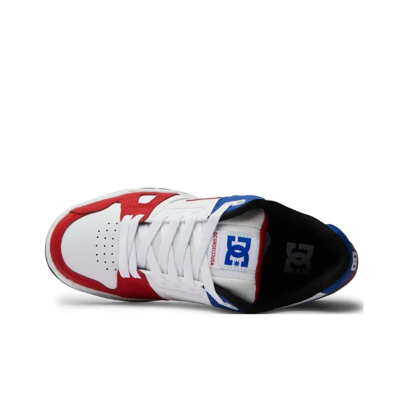 DC Shoes Low Top Skateboard Shoes Men's White/Red/Blue-4