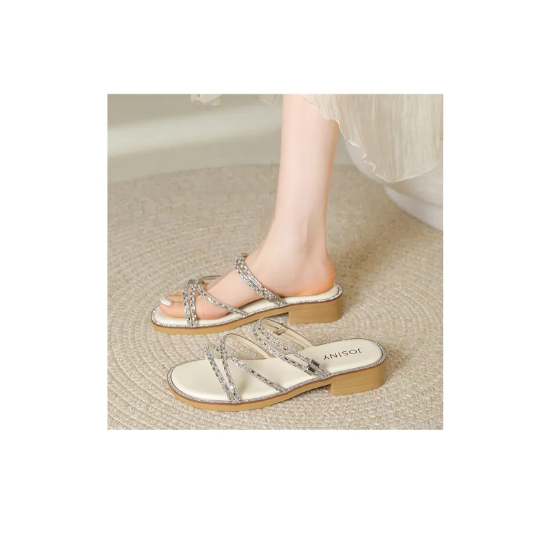JOSINY Rubber Sole Slip Resistant Slide Slippers Women's-15