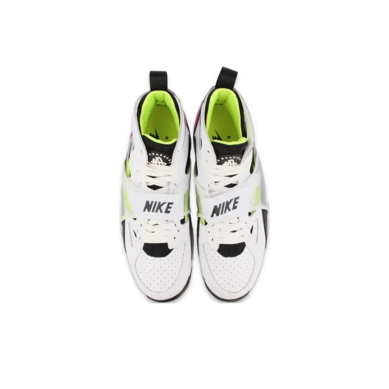 Nike Air Trainer Huarache Anti Slip Wear Resistant High Top Vintage Basketball Shoes Men's White Black Pink-3