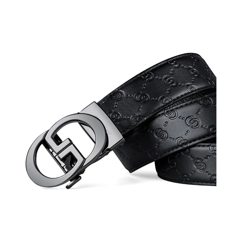AUGTARLION High End Business And Luxurious Automatic Buckle Pant Waistband Cow Leather Leather Belts Men's Width  3.5cm-3