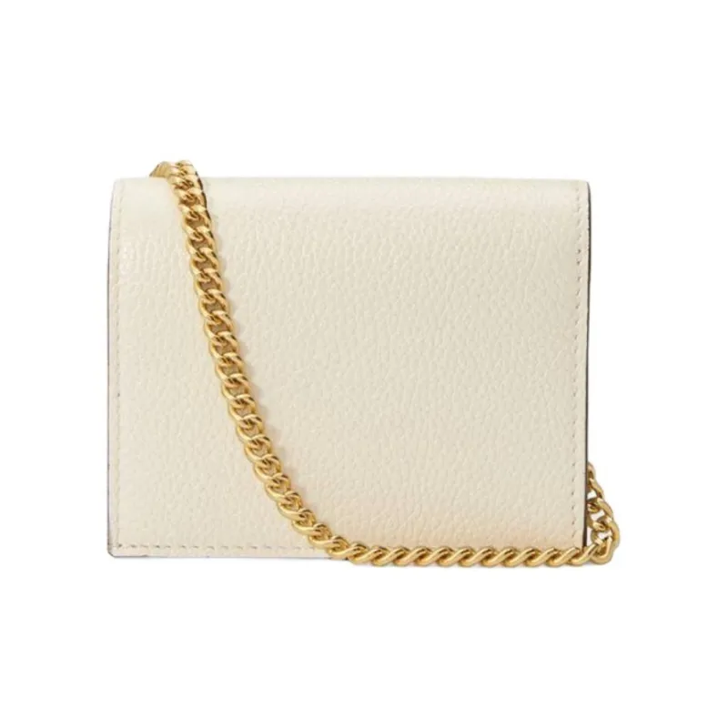 GUCCI Zumi Grained Leather Wallet Handbag With Card Holder Regular Women's White-1