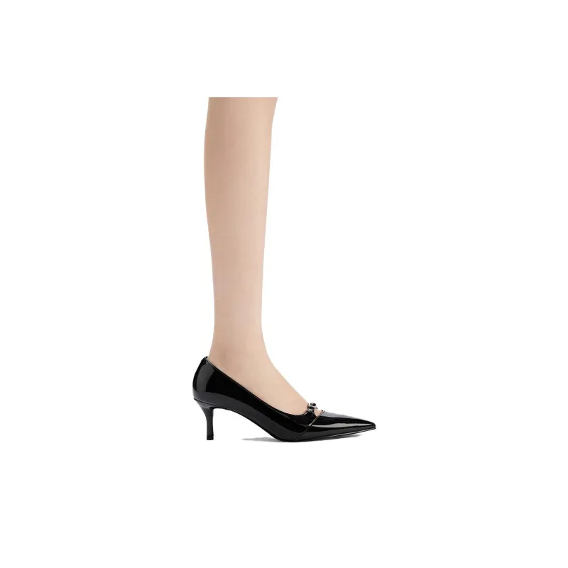CHARLES&KEITH Slim Heel High Heels Unlined Shoes 6.3cm Women's Black-3