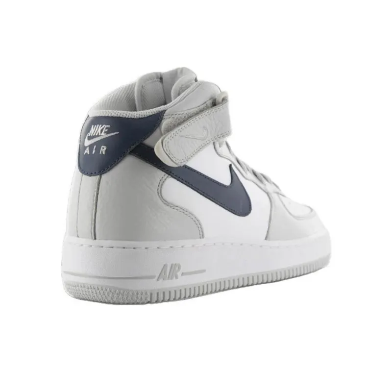 Nike Air Force 1 Anti-Slip Wear-Resistant Mid-Top Skateboard Shoes Men's Gray Blue-2