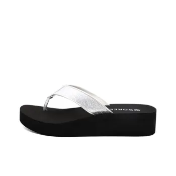 BOREE Quiet Odor Resistant Abrasion Resistant Slip Resistant Flip Flops Women's Black