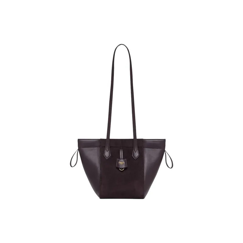 FENDI Suede Patchwork Cow Leather Bucket Bag Handbag Shoulder Bag Mini Women's Purple-2