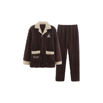 The Story Of The Flower Season Pajama Set Men's Coffee