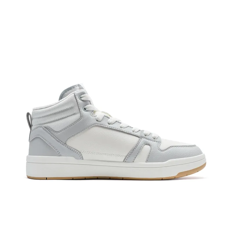 XTEP MAXX LITE Wear-Resistant High-Top Skateboard Shoes Men's Sail White/Moonstone Gray-1