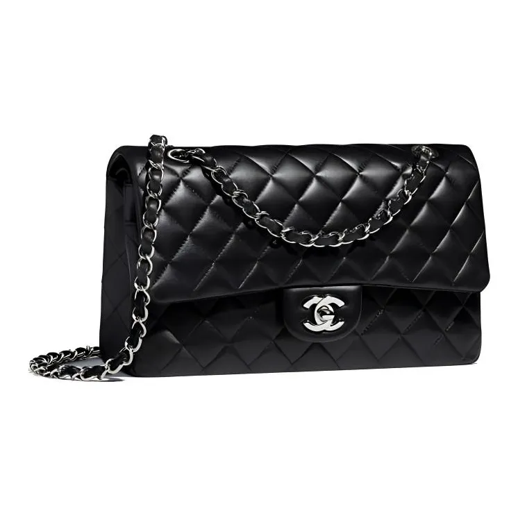 CHANEL Classic Flap CF Sheepskin Flap Bag, Chain Bag, Crossbody Bag, Shoulder Bag Women's Black-1