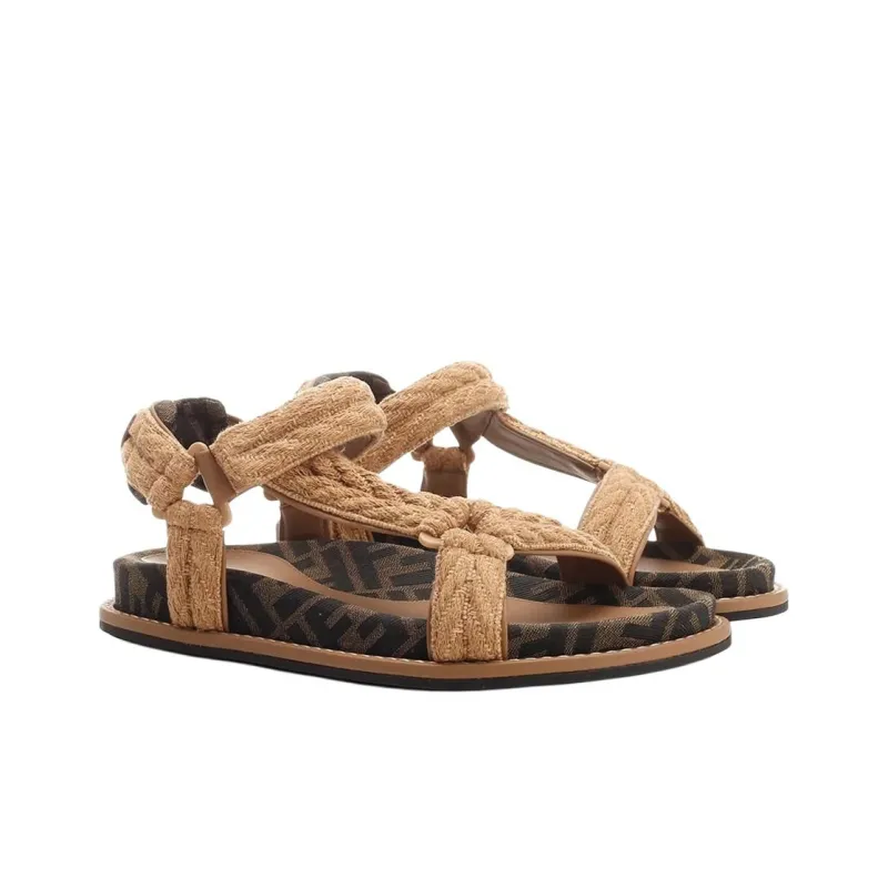 FENDI Feel Strap Sandals Women's Brown-2