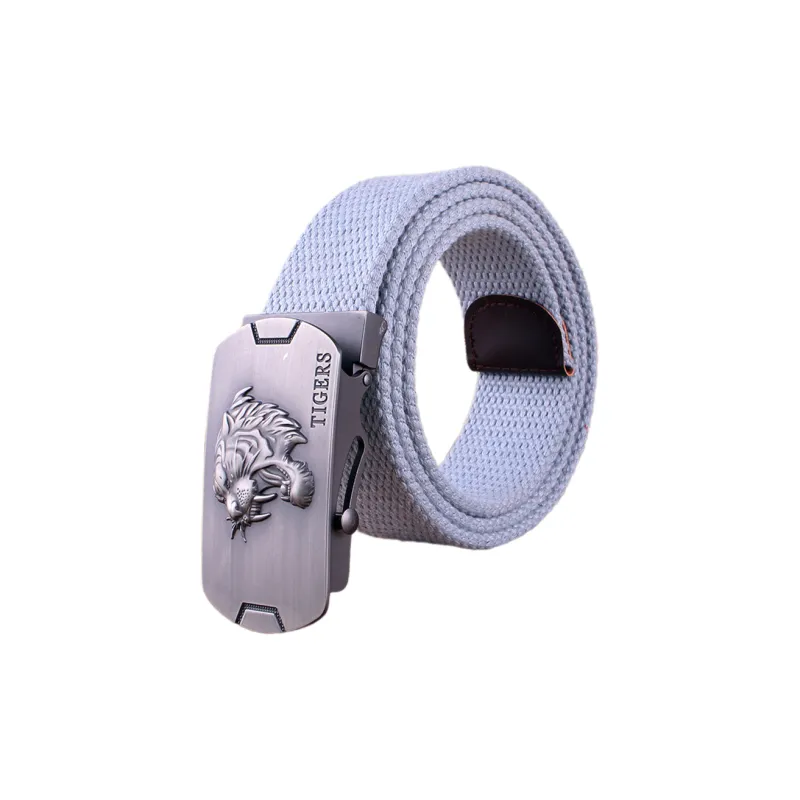 Mulinsen Solid Color Dominant Tiger Head Smooth Buckle Canvas Outdoor Roller Skate Belts Unisex Width 3.8-4