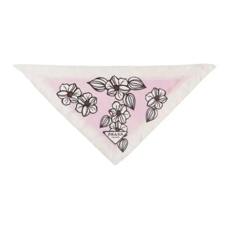 PRADA Camelia print Twill Scarf-0