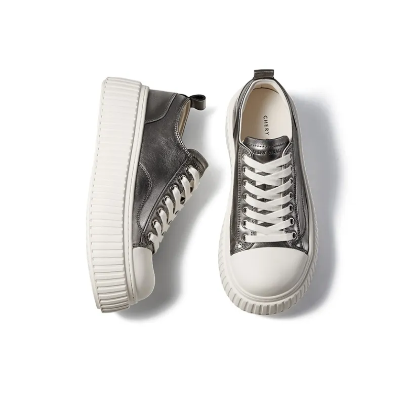 CHERYKALLY Low-Top Skateboard Shoes Women's Gunmetal-4