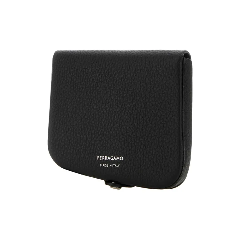 FERRAGAMO Calfskin Wallet Men's Black-1