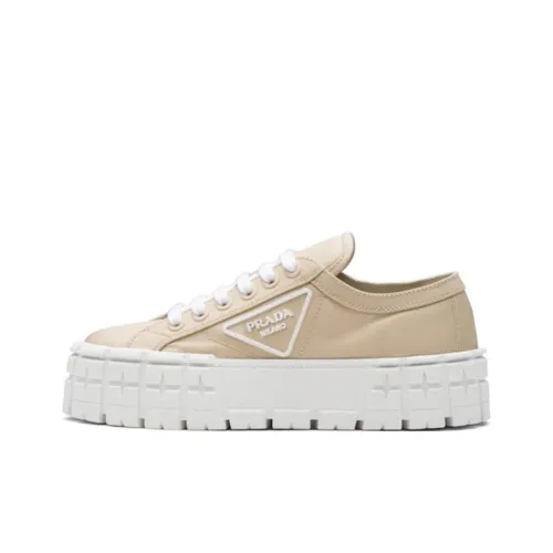 PRADA Women's Gabardine Wheel Platform 'Light Brown'