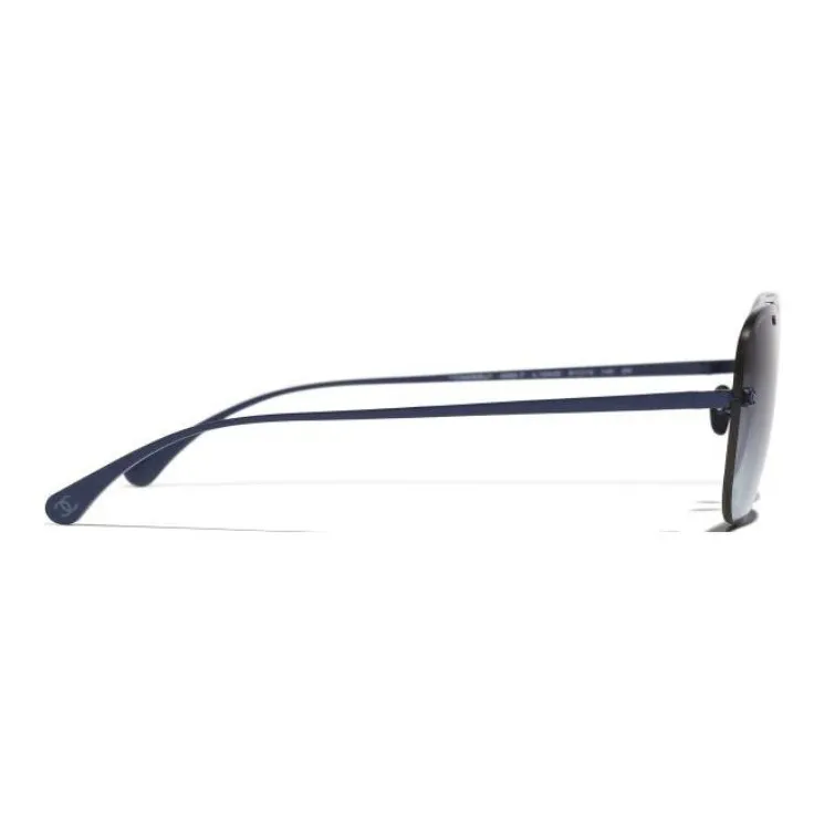 CHANEL Titanium Aviator Sunglasses Unisex Blue-4
