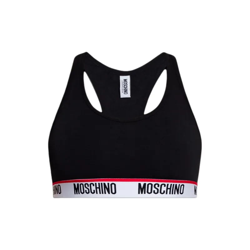 MOSCHINO Teddy Bear Logo Band Sports Bra-0