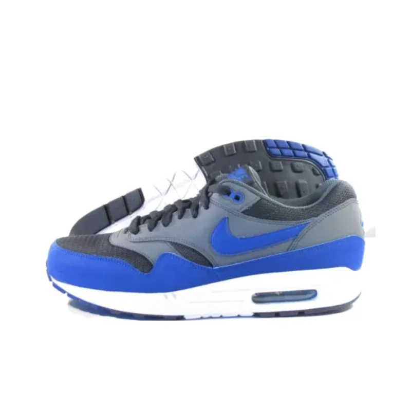 Nike Air Max 1 Anti Slip Wear Resistant Low Top Casual Running Shoes Men's Gray Blue-4