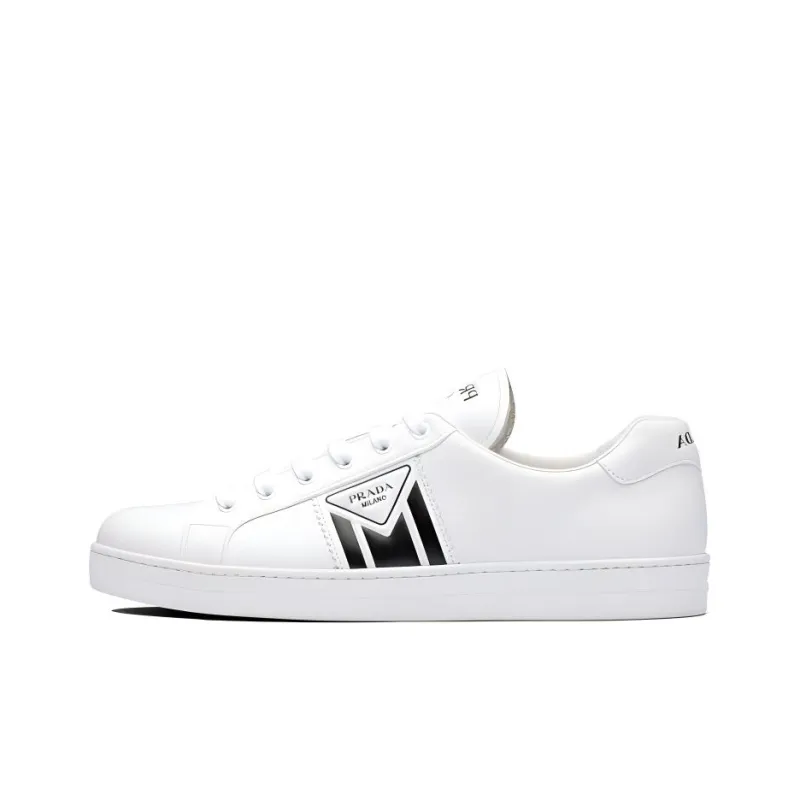 PRADA New Avenue Leather Low 'White Black'-0