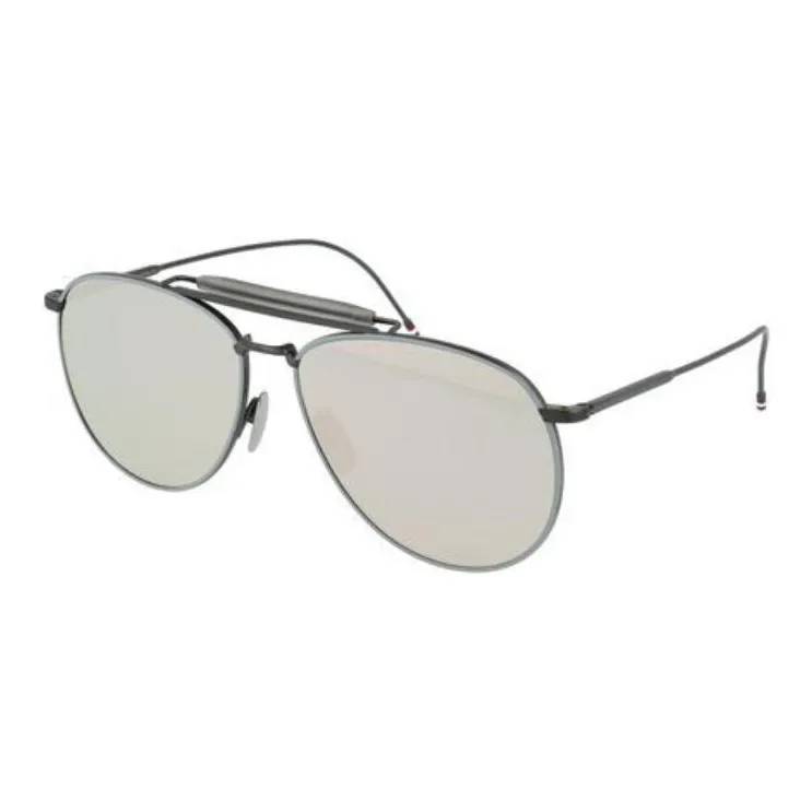 THOM BROWNE· Titanium Alloy Aviator Sunglasses Women's Gray-0