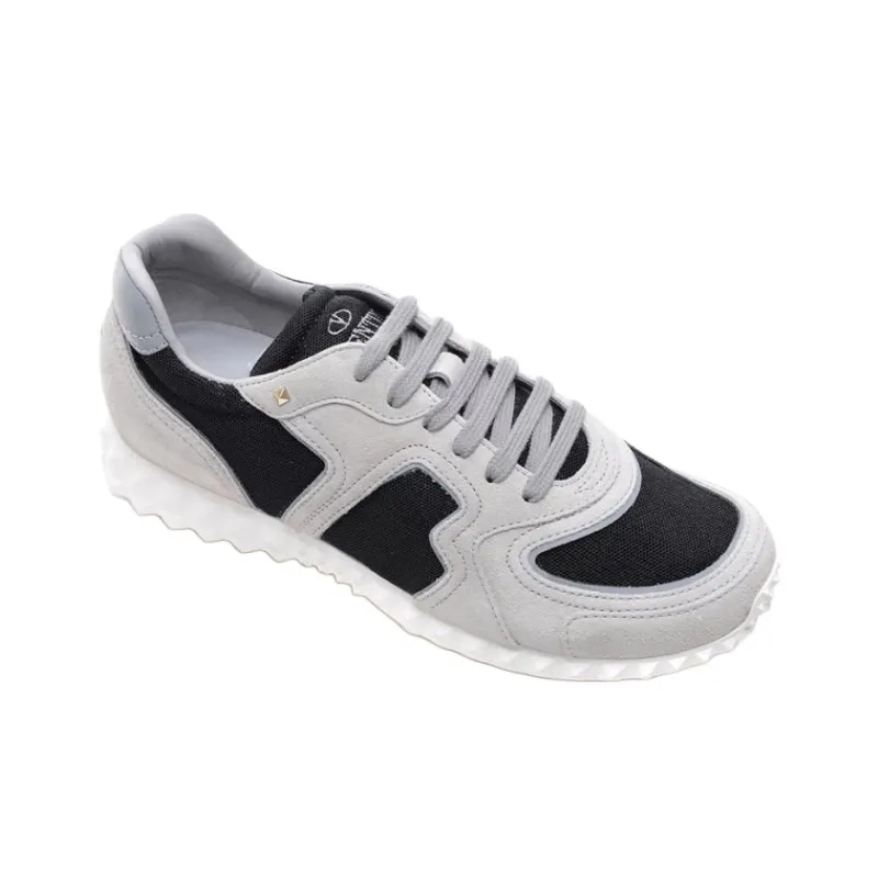 Valentino Rockstud Low Top Casual Shoes Men's Gray-2