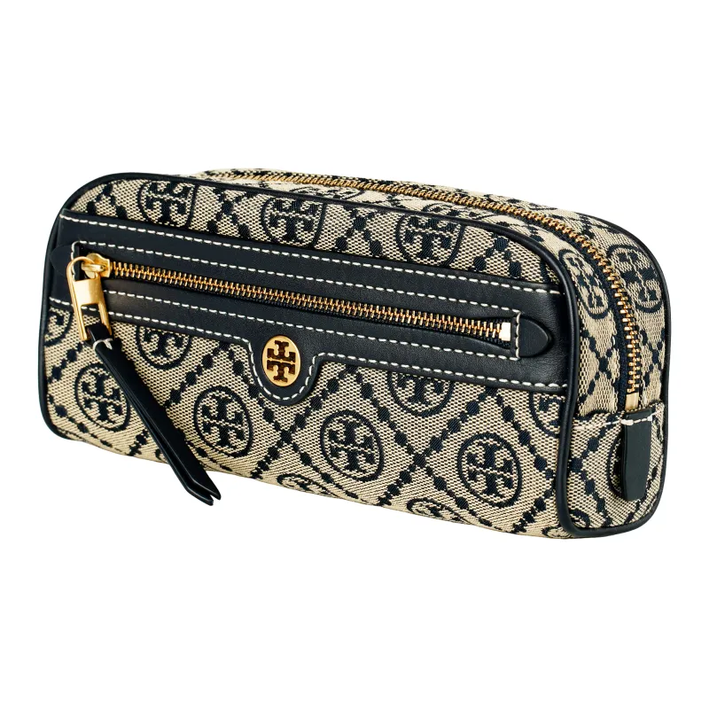 TORY BURCH Leather Makeup Bag Women's Blue-1