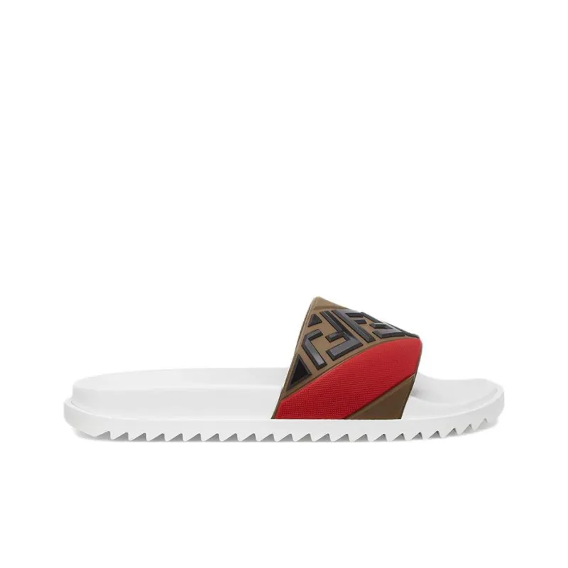 FENDI Rubber Fussbetts Slides 'Multi'-1
