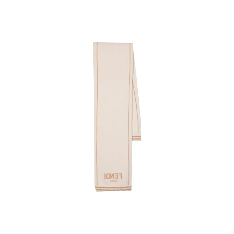 FENDI Cashmere Knit Scarves Kids' Beige Apricot-1