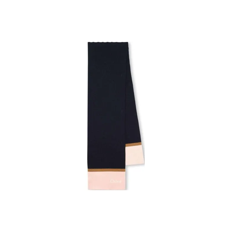 Chloe Cotton Knit Scarves Women's Black-0