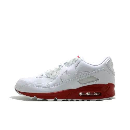 nike maroon Air Max 90 Abrasion-Resistant Low-Top Running Shoes Unisex White