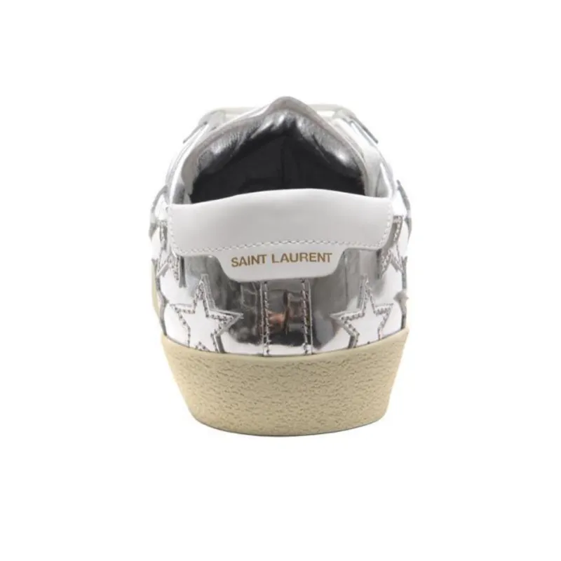 SAINT LAURENT Low Top Skateboard Shoes Women's Silver-7