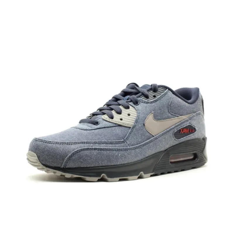 Nike Air Max 90 Slip-Resistant Low-Top Basketball Shoes Men's Dark Blue-2