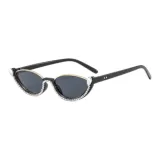 638 Rhinestone-Embellished Black Frame with Gray Lens