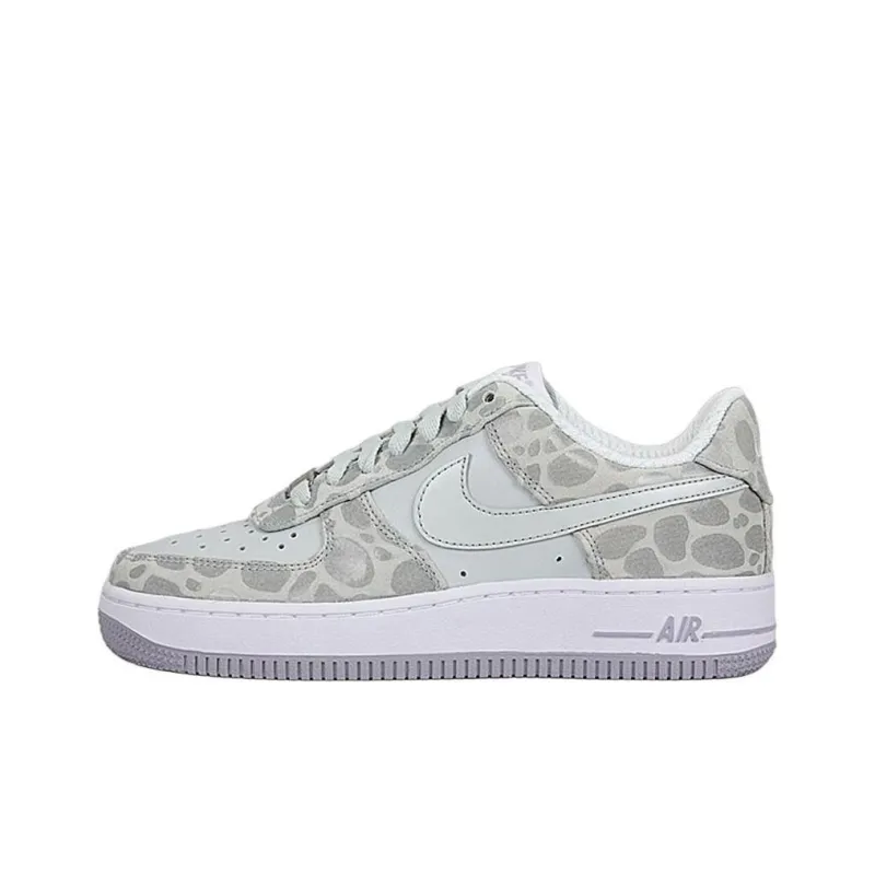 Nike Air Force 1 Premium Anti-Slip Wear-Resistant Low-Top Skateboard Shoes Women's Gray White-0